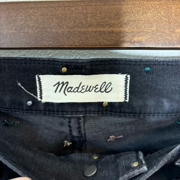 Madewell 10" High-Rise Skinny Jeans: Metallic Rainbow Dot Edition size 30 - Picture 5 of 11